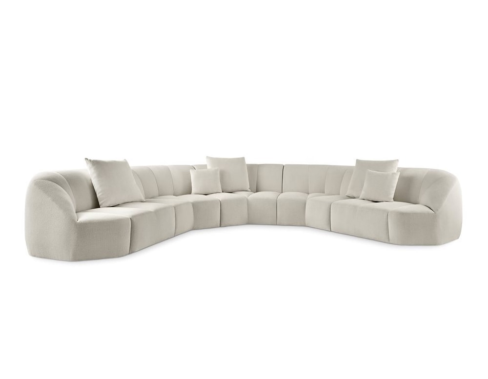 sofa covered in white leather with a wooden base and polyurethane foam on a white background
